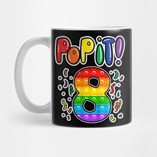 Kids Pop It 8Th Birthday Girls Boys 8 Years Old Mug